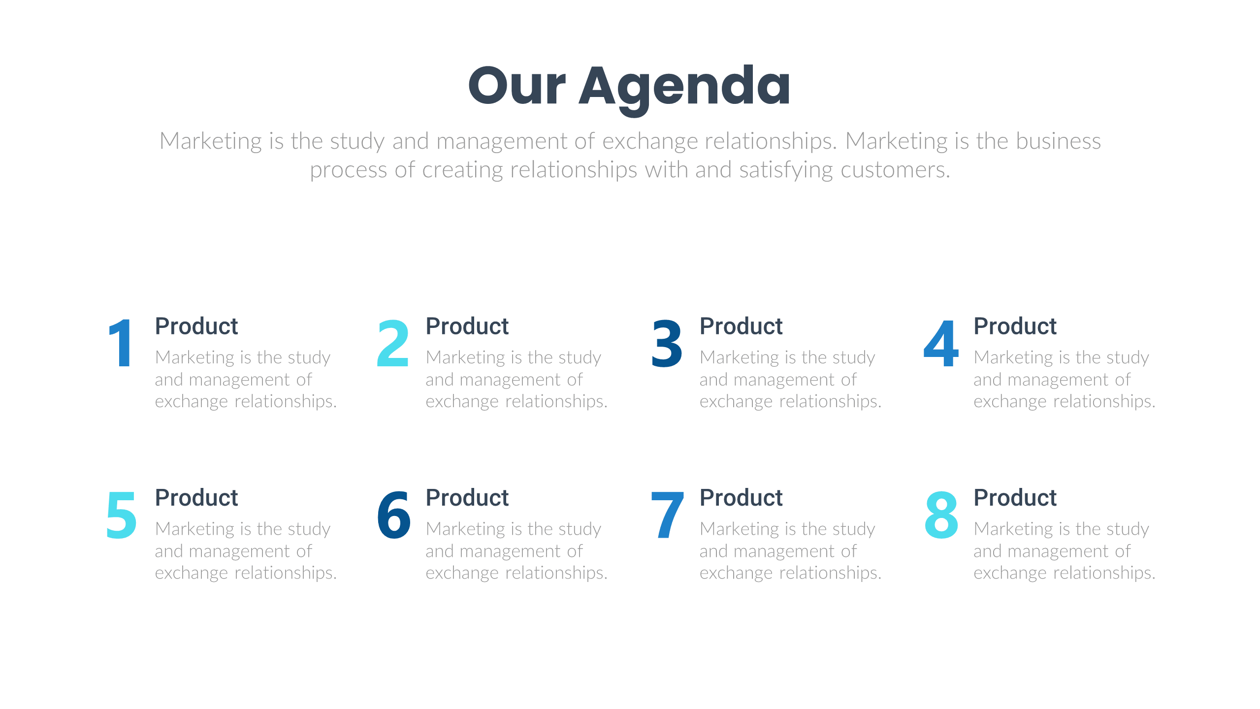 Basic Agenda Slide Design by FormatWorks for Presentations