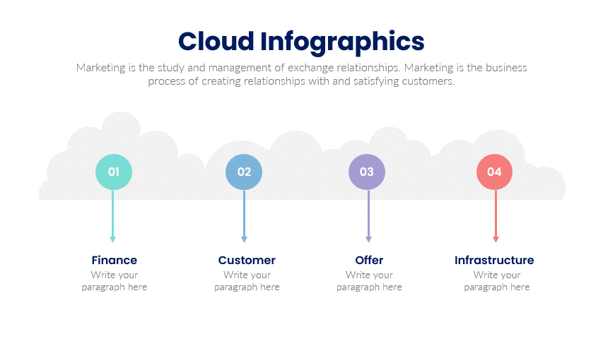 Cloud Infographic Slide Design for Presentation in PowerPoint, Google Slides and Keynote. Download now and start customizing the slides for your presentation.