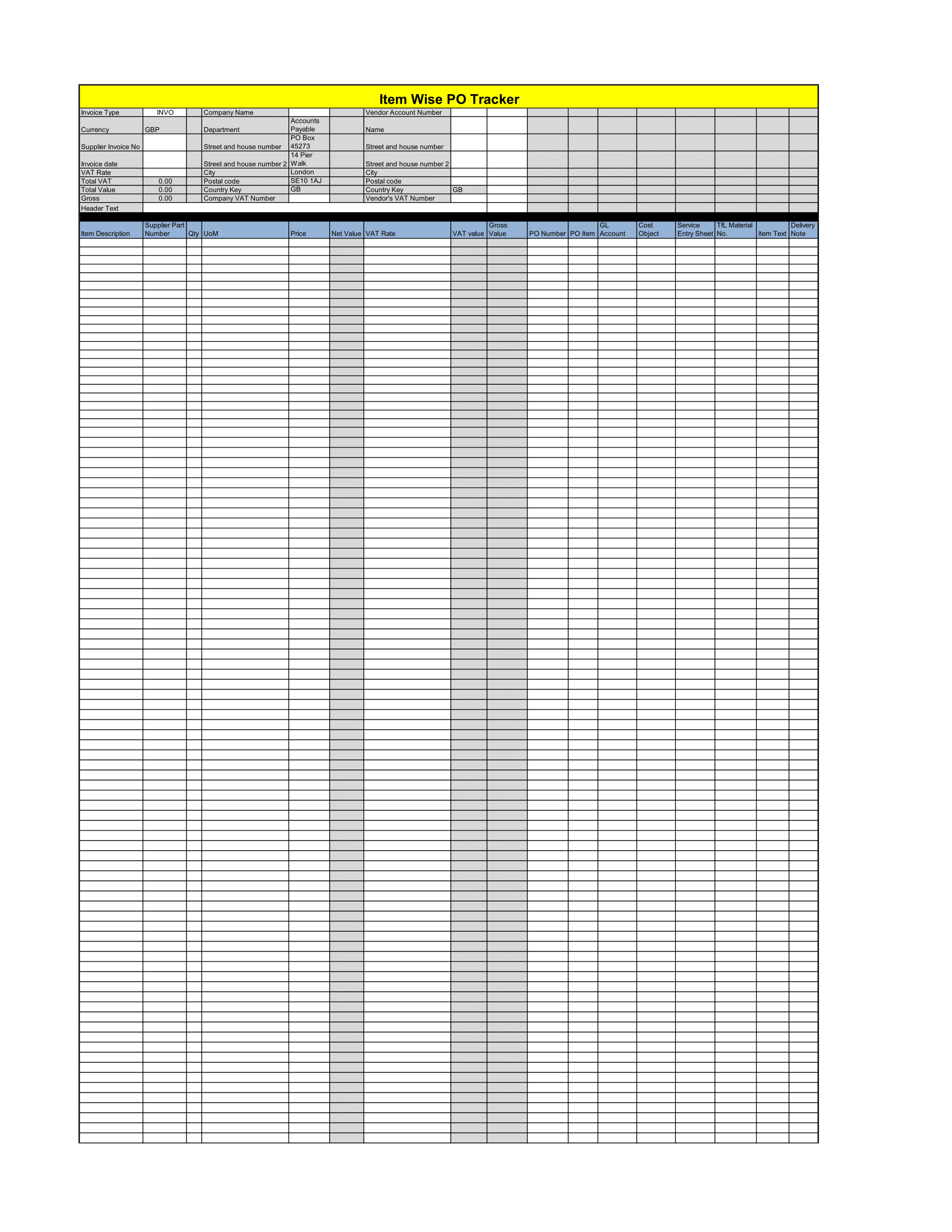 Item wise Purchase Order Tracking Sheet in Excel by FormatWorks. Download Now and start keeping track on the purchase orders released in your business.